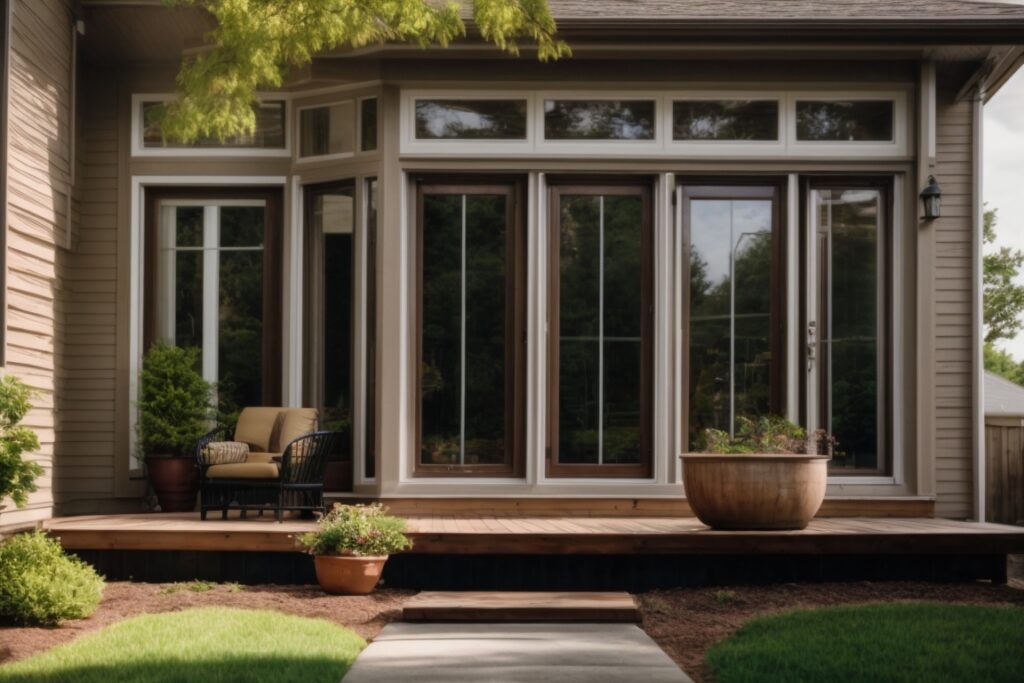 Huntsville home exterior with energy-saving window films